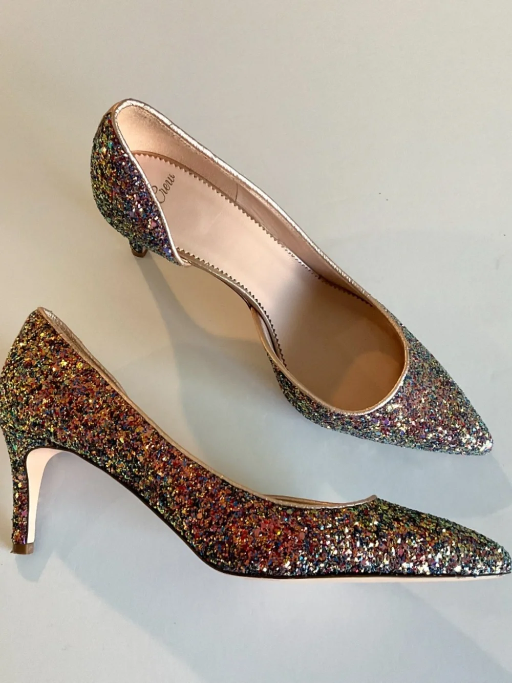 J. CREW Colette d'Orsay Pumps in Holographic Glitter Size 7.5